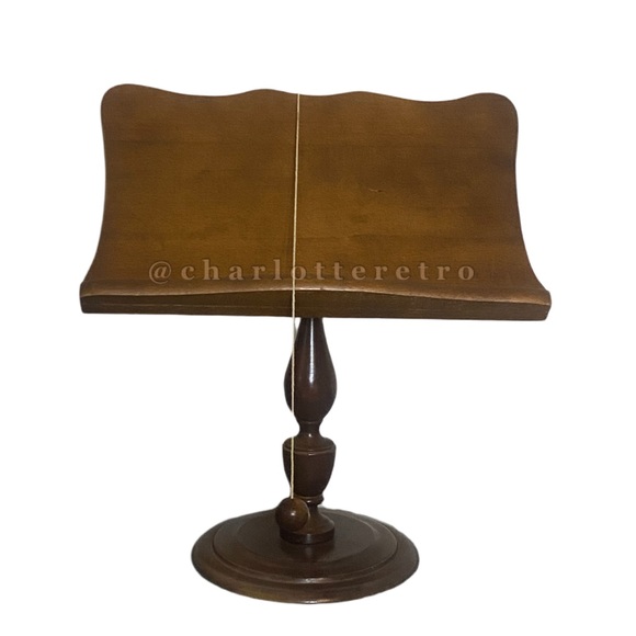 vtg Wooden Pedestal Book Stand - Picture 1 of 12
